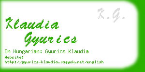 klaudia gyurics business card